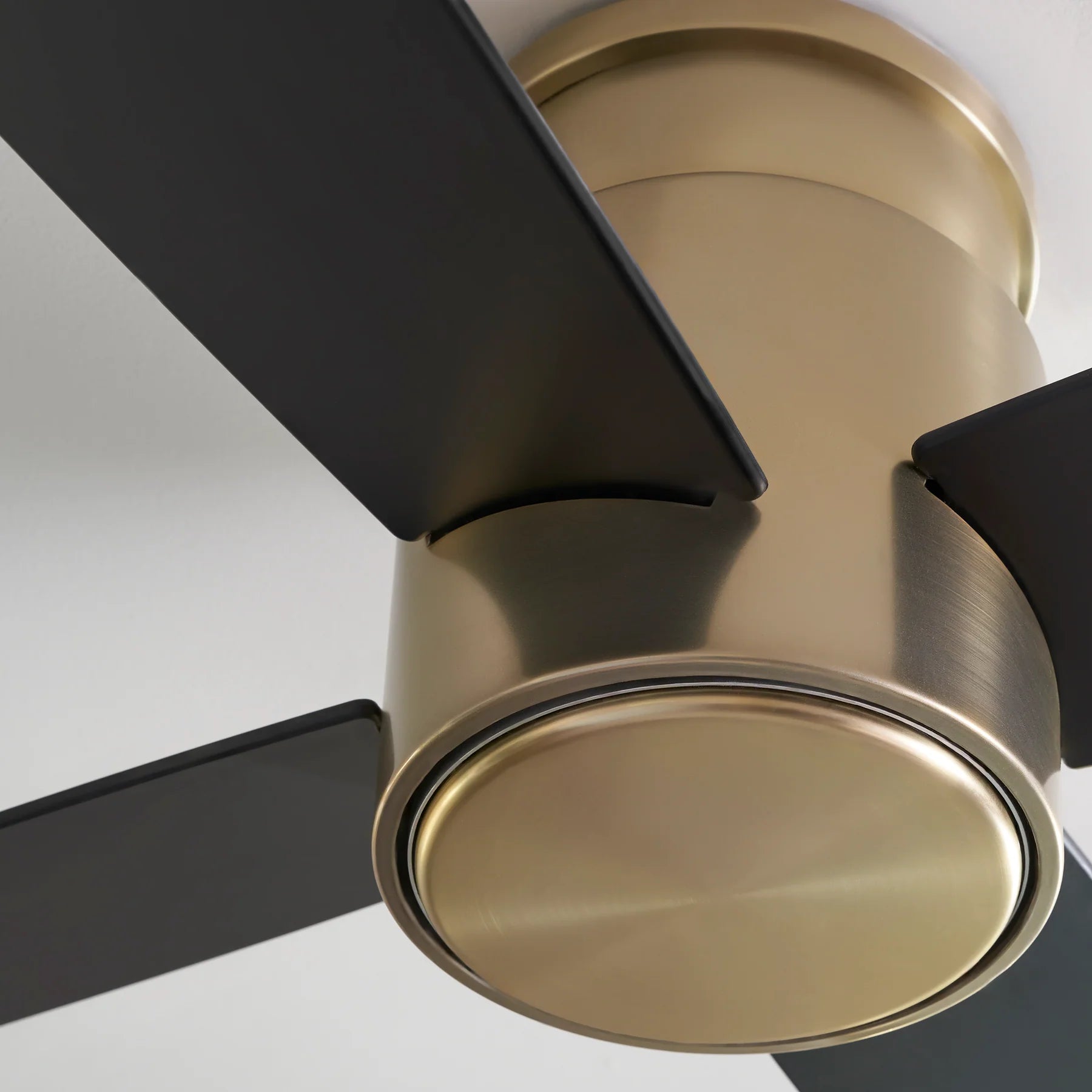 Oxygen Lighting OSLO HUGGER 3-102-40 Low Profile Ceiling Fan, 52 inch - Aged Brass, Black