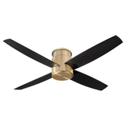 Oxygen Lighting OSLO HUGGER 3-102-40 Low Profile Ceiling Fan, 52 inch - Aged Brass, Black
