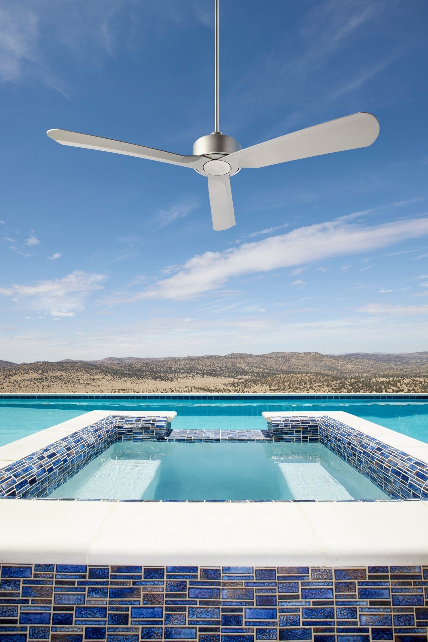 Oxygen Solis 3-107-24 Outdoor Wet Rated Ceiling Fan 56 Inch No Light with Wall Control - Satin Nickel