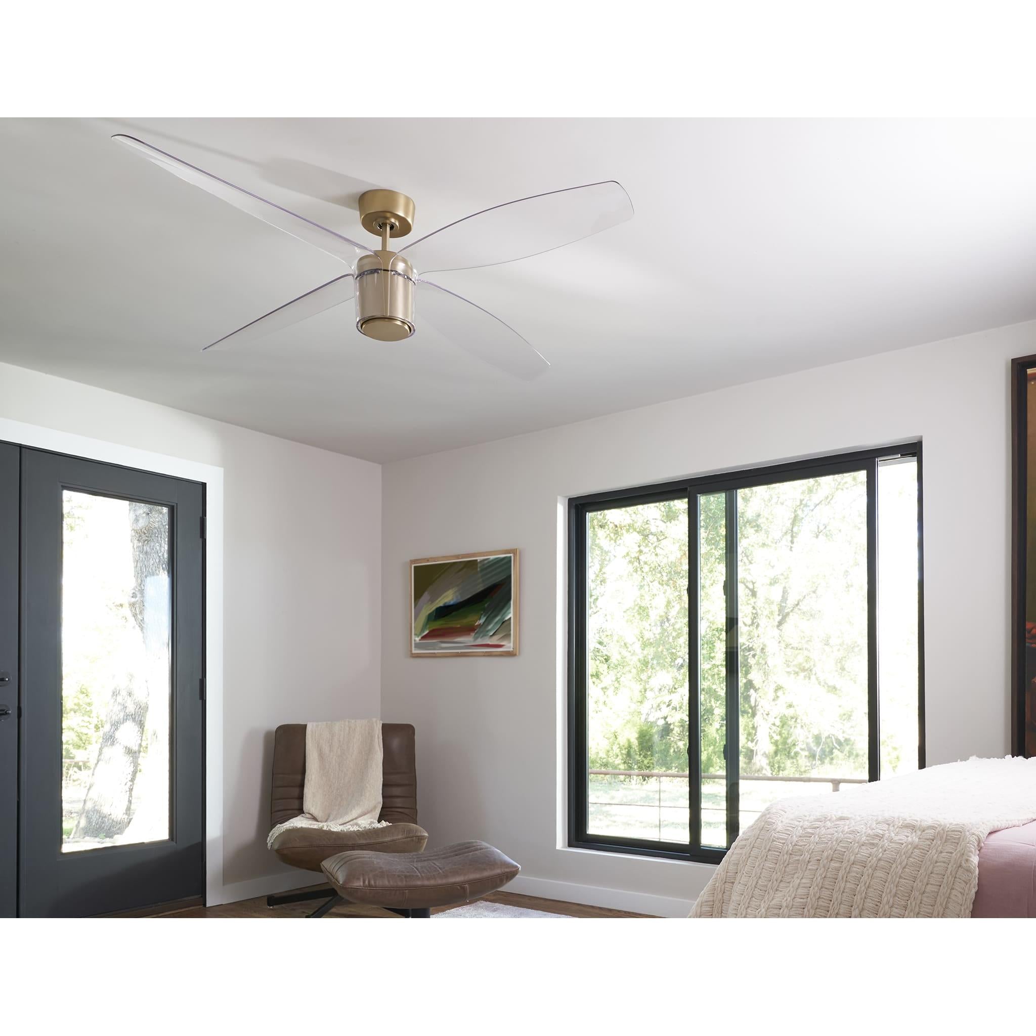 Oxygen Samaran 3-116-40 Smart Ceiling Fan 60 inch No Light with Wall Control - Aged Brass