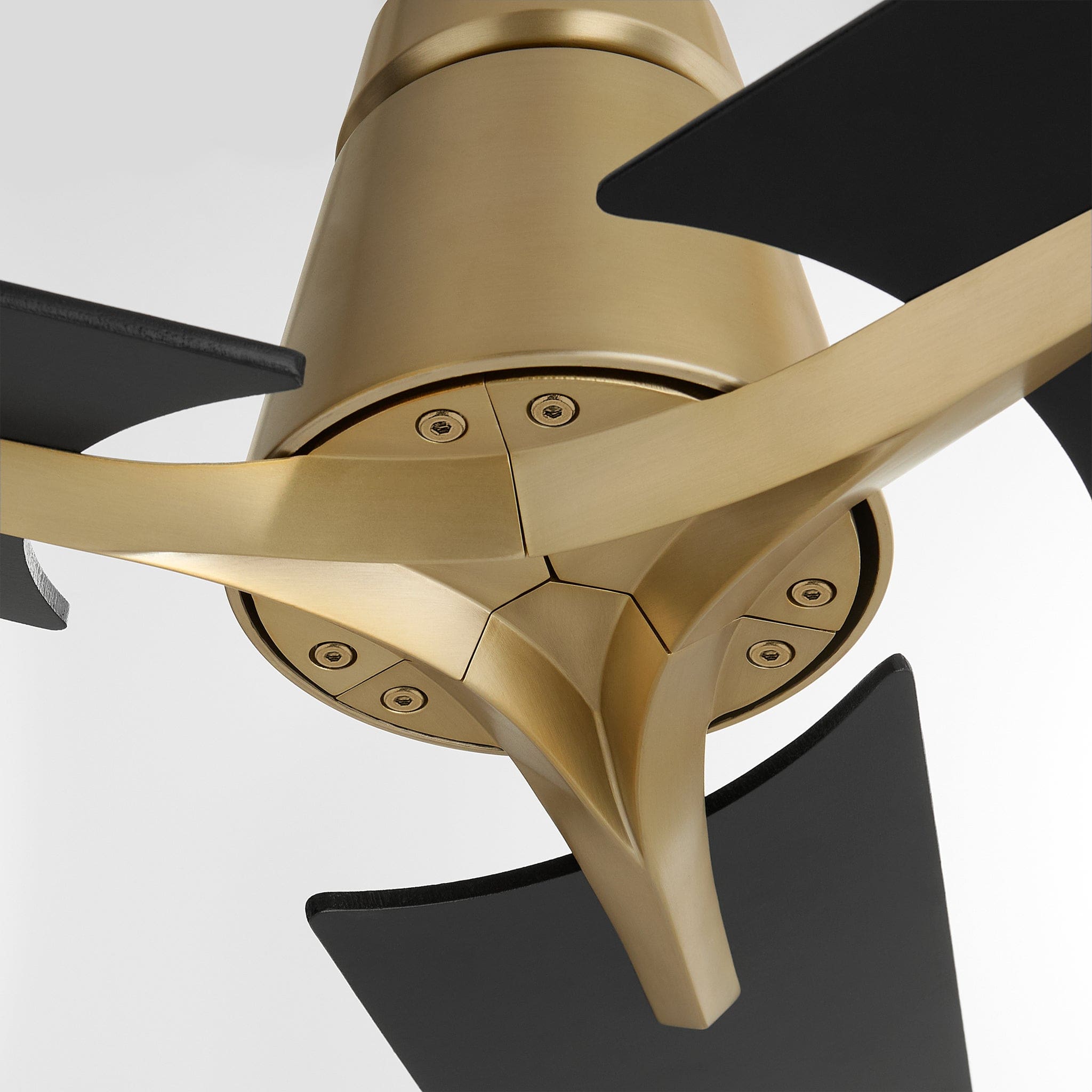 Oxygen Lighting Halcyon 3-8-131-40 Ceiling Fan, UL Dry Rated, Aged Brass