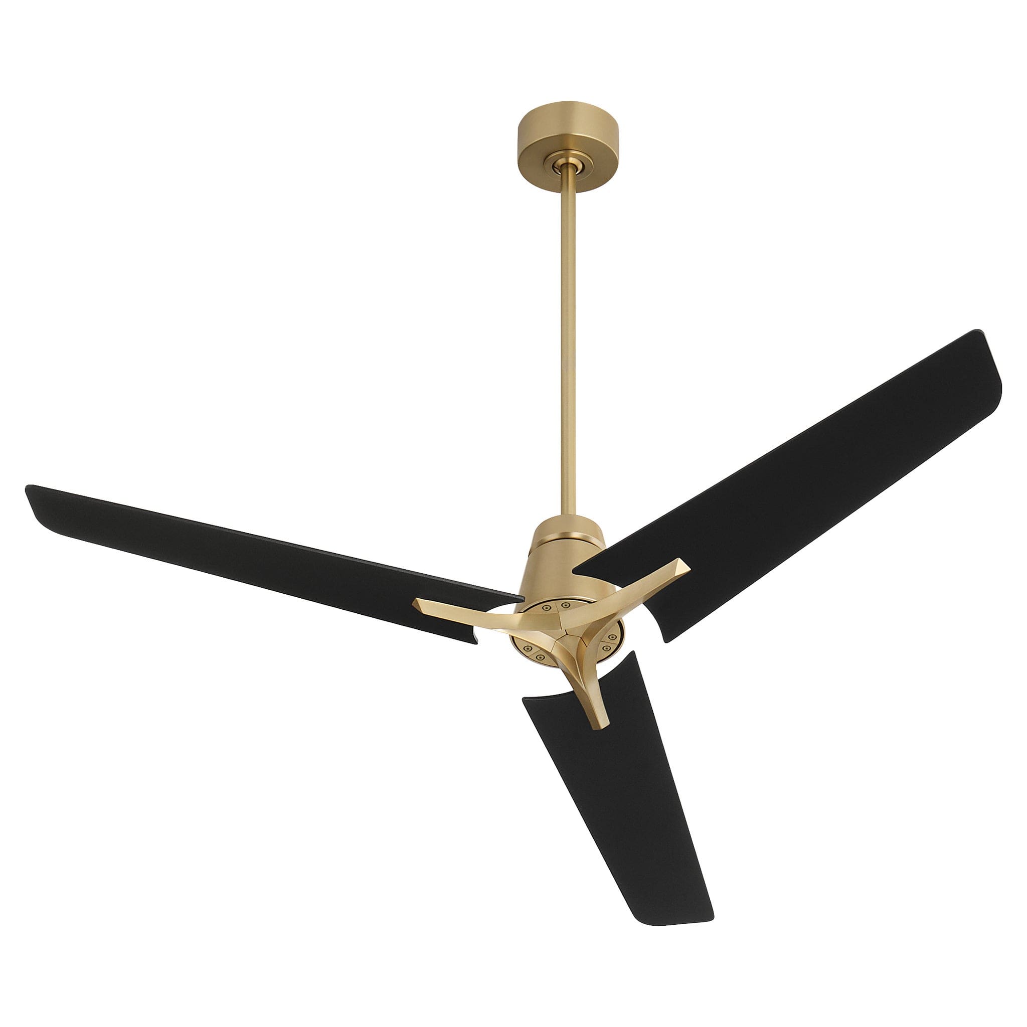 Oxygen Lighting Halcyon 3-8-131-40 Ceiling Fan, UL Dry Rated, Aged Brass