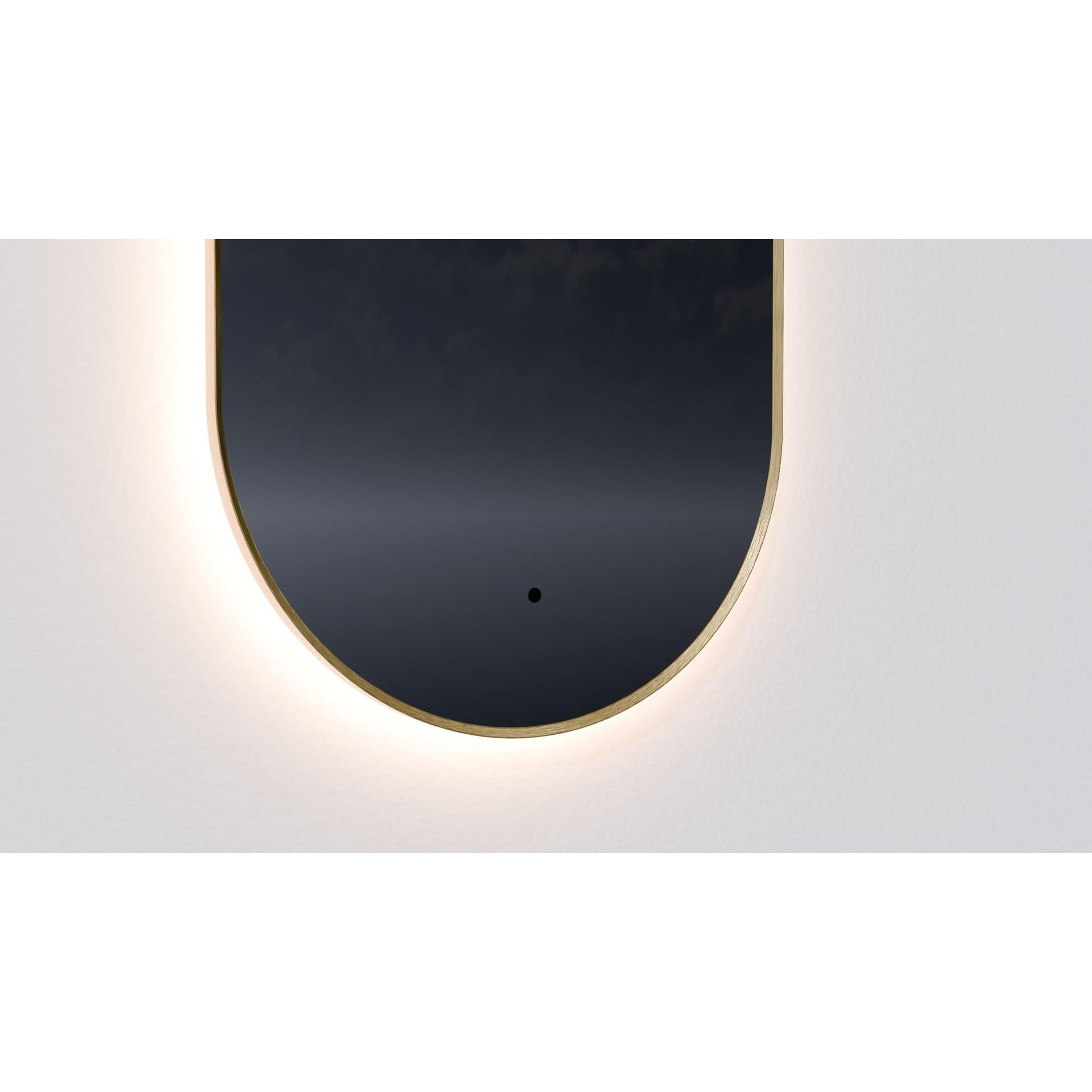 Oxygen Lighting ARGO 3-1401-55 Designer Arched Lighted Mirror 22x36 inch - Brushed Brass