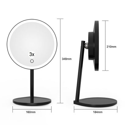 Oxygen Lighting SOLO 5X 3-2001-15 Free-Standing Round Battery Operated Lighted LED Makeup Mirror 13 Inch