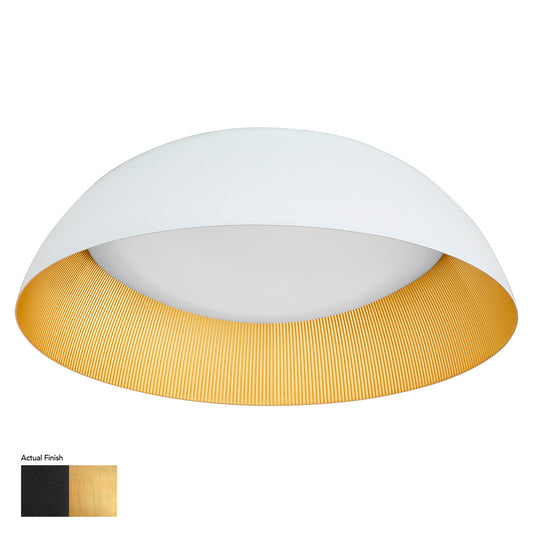 Oxygen Lighting 3-206-15 Lucci Ceiling Mount, UL Damp Rated, Black/Industrial Brass