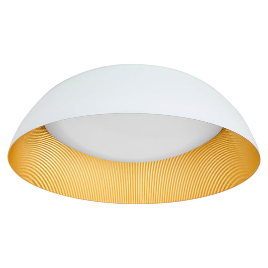 Oxygen Lighting Lucci 3-216-65 Ceiling Mount, UL Damp Rated, White / Industrial Brass