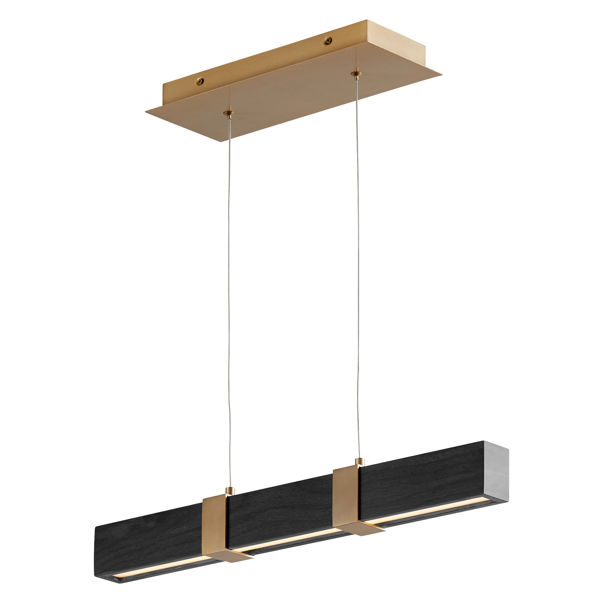 Oxygen Decca 3-24-1540 Pendants - Aged Brass W/ Black Oak