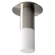 Oxygen Lighting 3-678-40 Pendant Light Fixture, UL Damp Rated, Satin Nickel - White Opal Glass Diffuser