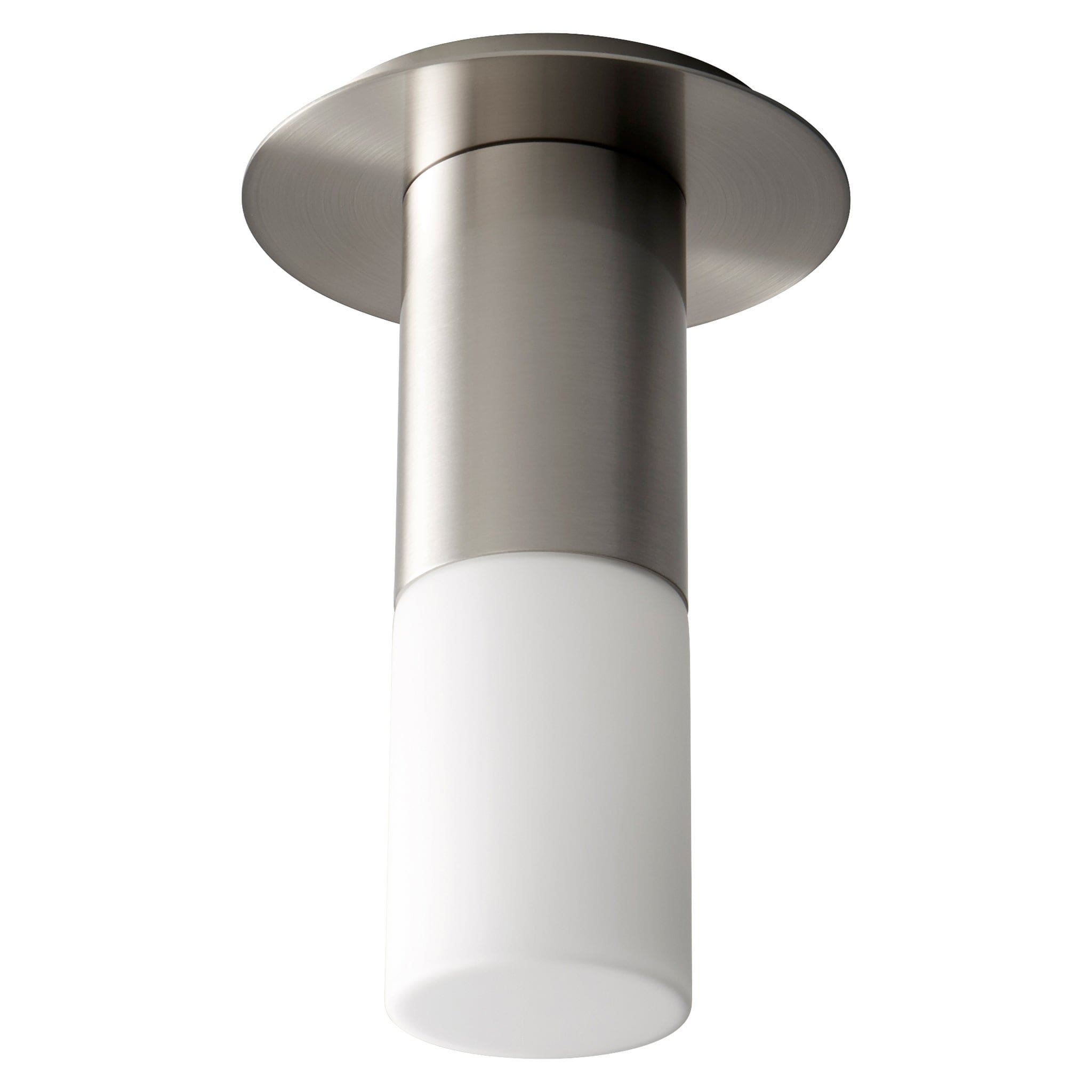 Oxygen Lighting 3-678-40 Pendant Light Fixture, UL Damp Rated, Satin Nickel - White Opal Glass Diffuser