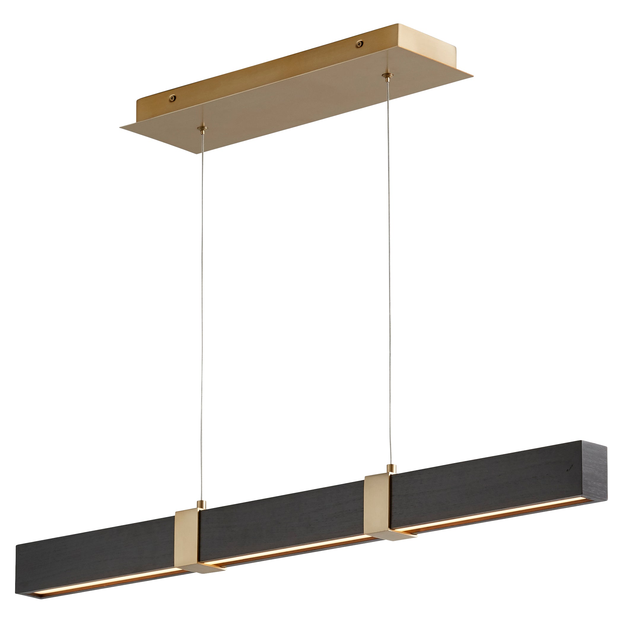 Oxygen Decca 3-36-1540 Linear Pendant Light 36 inch - Aged Brass, Black Oak