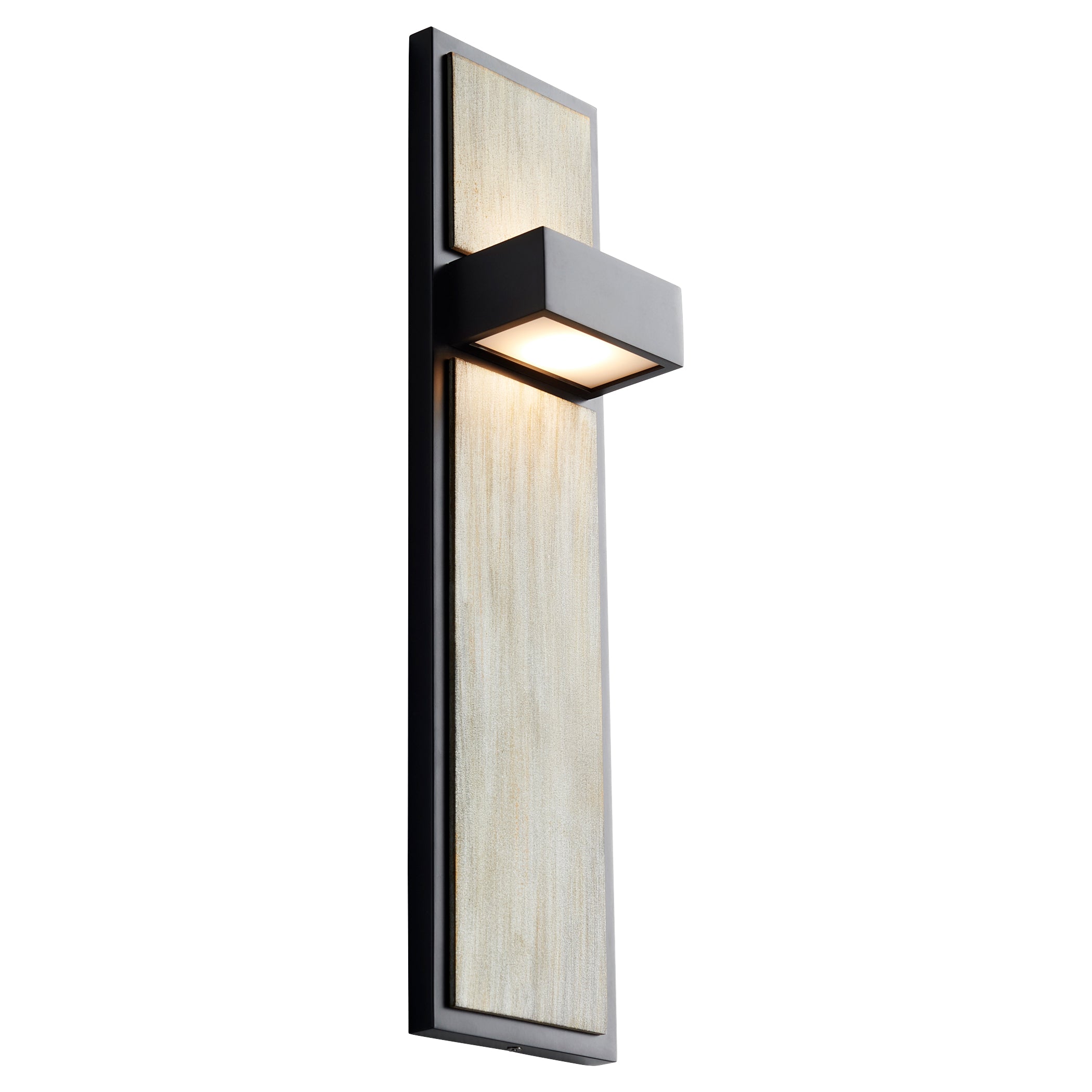 Oxygen Guapo 3-401-1541 Wall Sconce LED Light White Acrylic Lens 3000K - Black W/ Weathered Oak