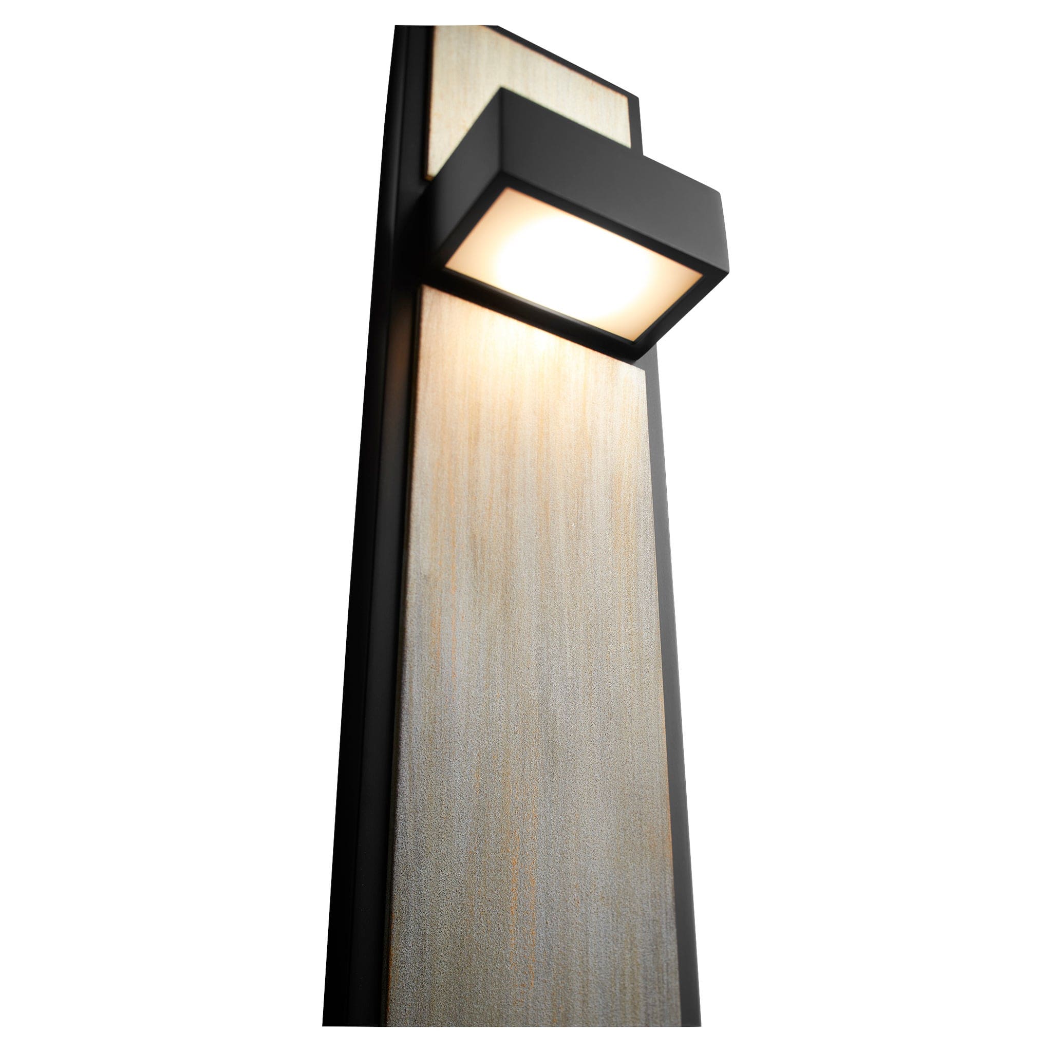 Oxygen Guapo 3-401-1541 Wall Sconce LED Light White Acrylic Lens 3000K - Black W/ Weathered Oak