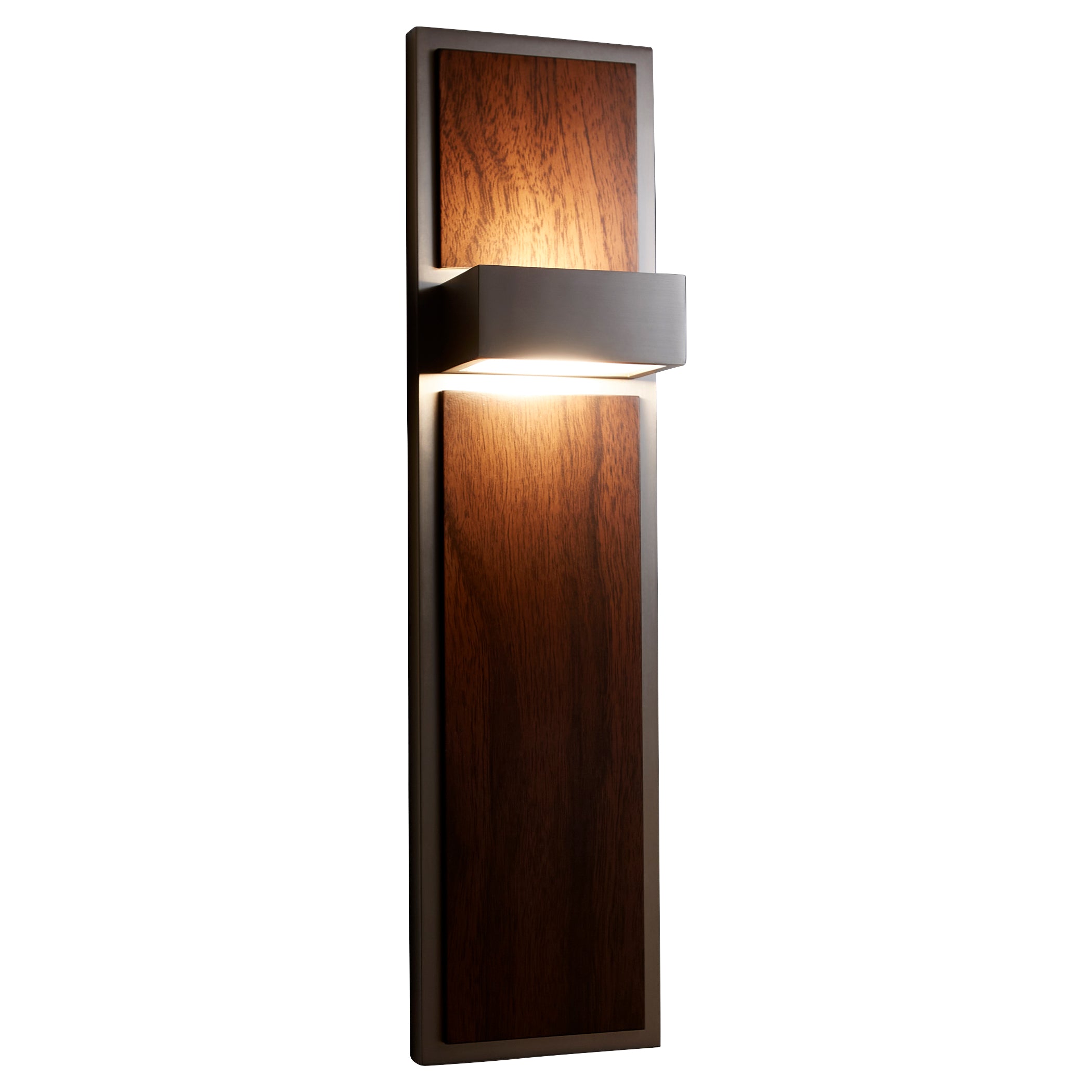 Oxygen Guapo 3-401-24 Sconces - Satin Nickel W/ Walnut