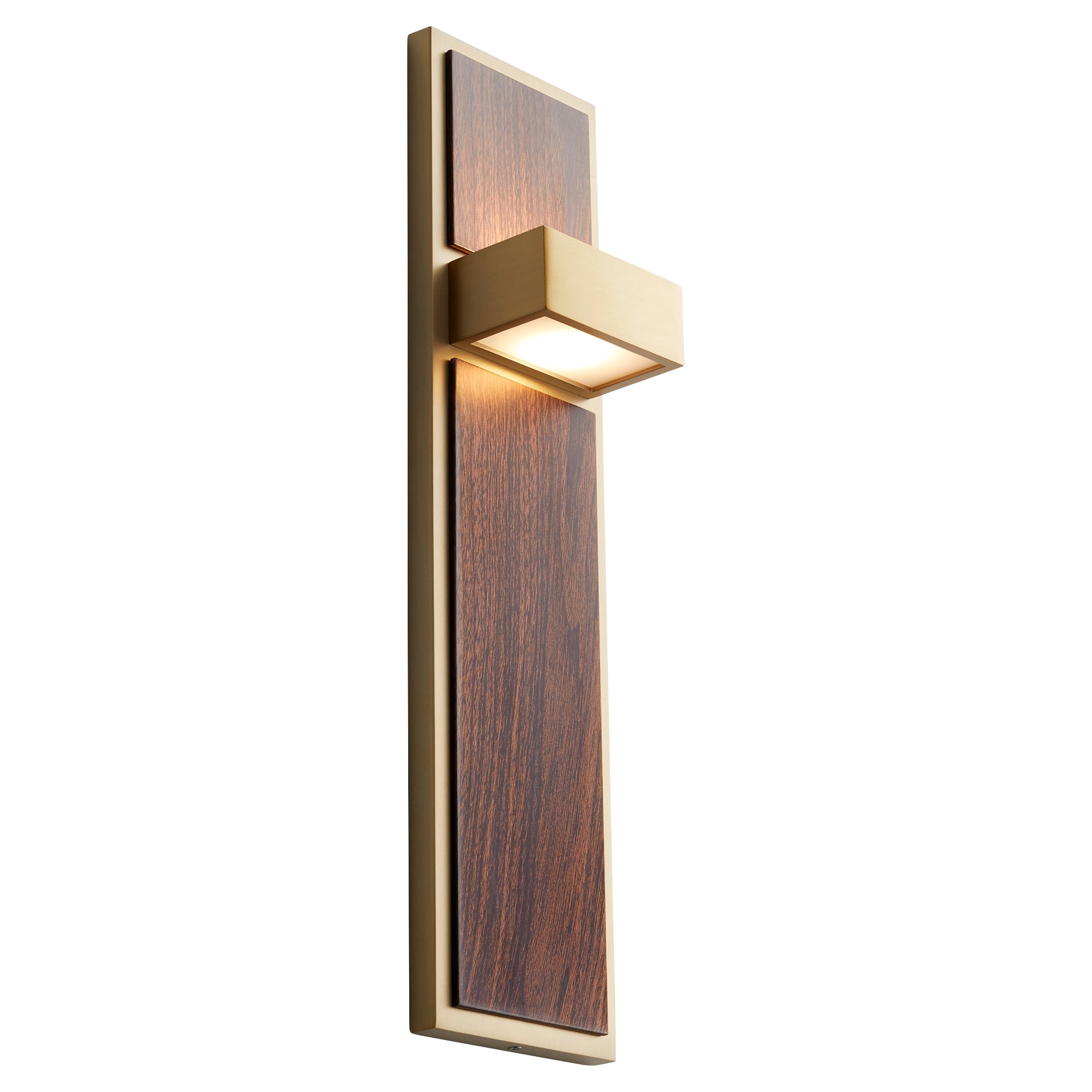 Oxygen Guapo 3-401-40 Sconces - Aged Brass W/ Walnut
