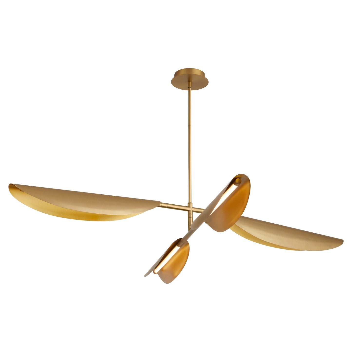 Oxygen Pivot 3-407-40 Gold Chandelier - Aged Brass