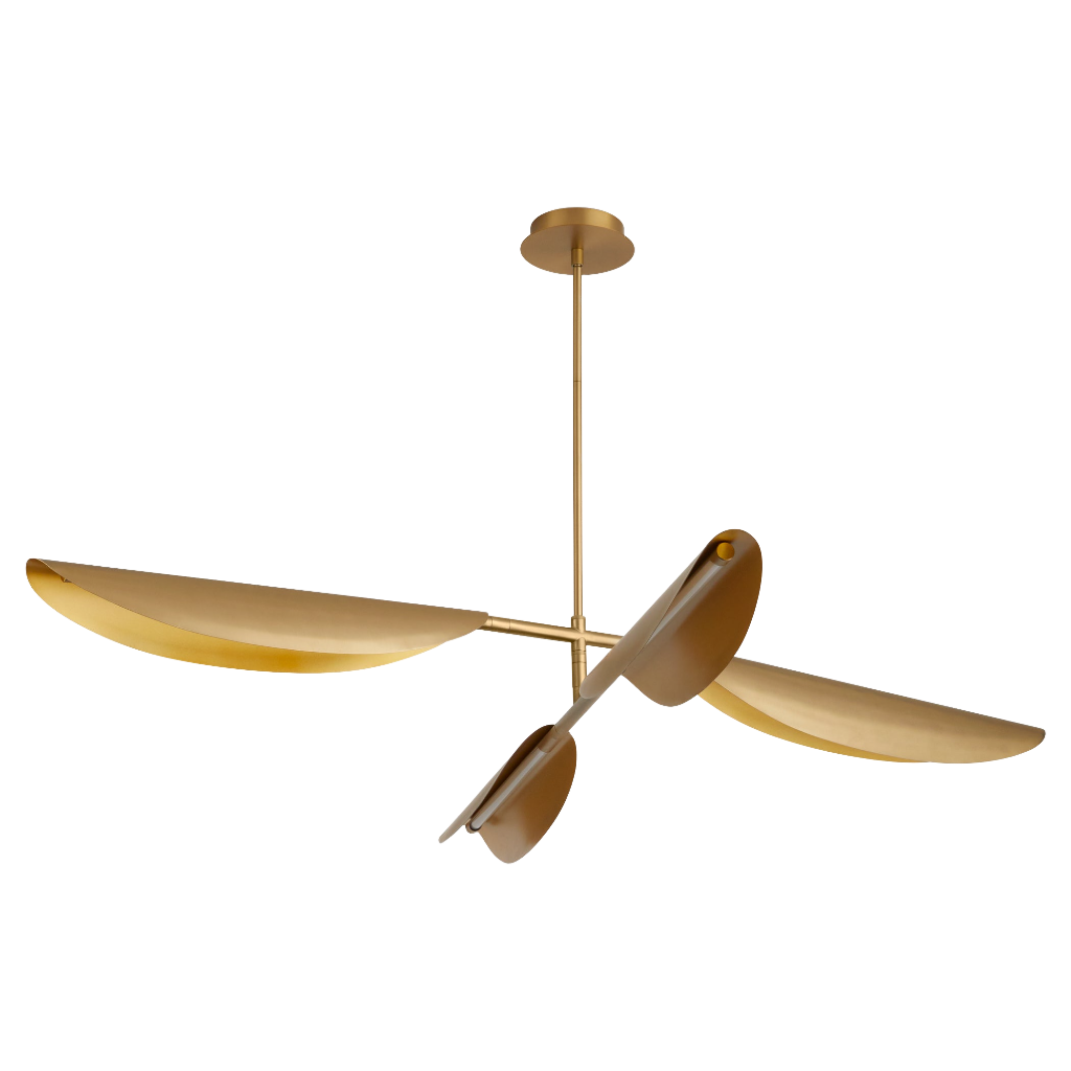 Oxygen Pivot 3-407-40 Gold Chandelier - Aged Brass