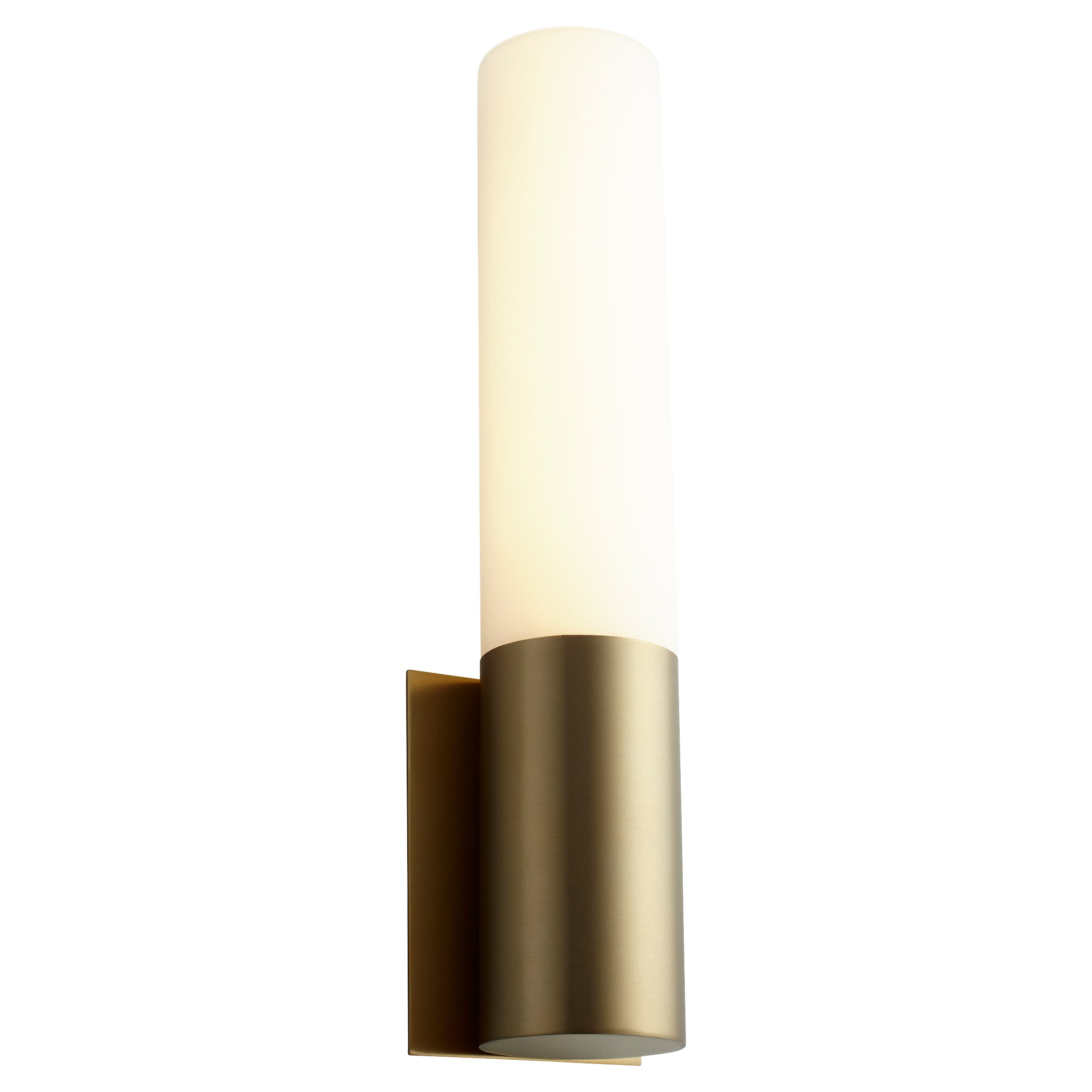 Oxygen Pilar 3-518-140 Wall Sconce with Glass Lens 18 Inch 3000K Modern - Aged Brass