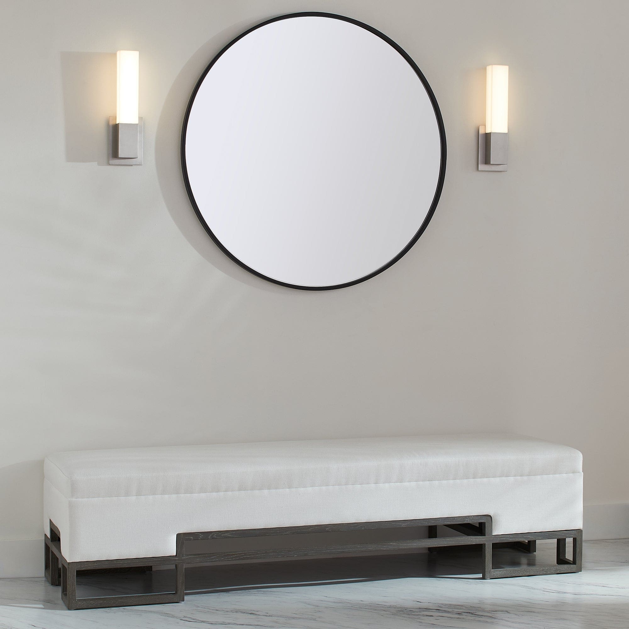 Oxygen Lighting 3-519-35 Sconce, UL Damp Rated, Satin Nickel