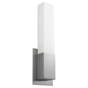 Oxygen Lighting 3-519-40 Sconce, UL Damp Rated, Satin Nickel - Matte White Acrylic Diffuser