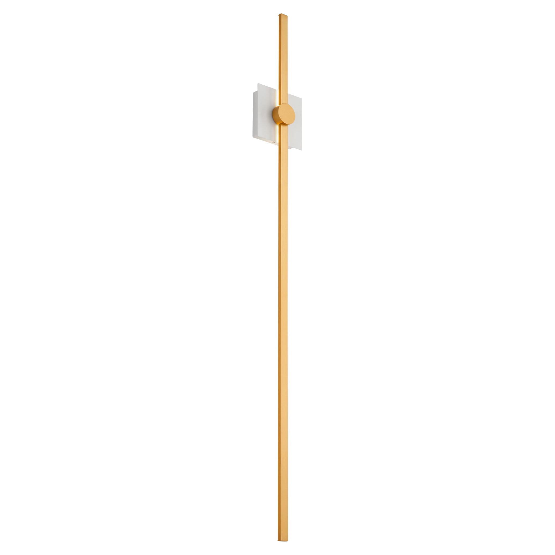 Oxygen Zora 3-52-650 Vanity LED Sconce Light 48 Inch with Matte White Acrylic Lens 3000K Modern - White W/ Industrial Brass