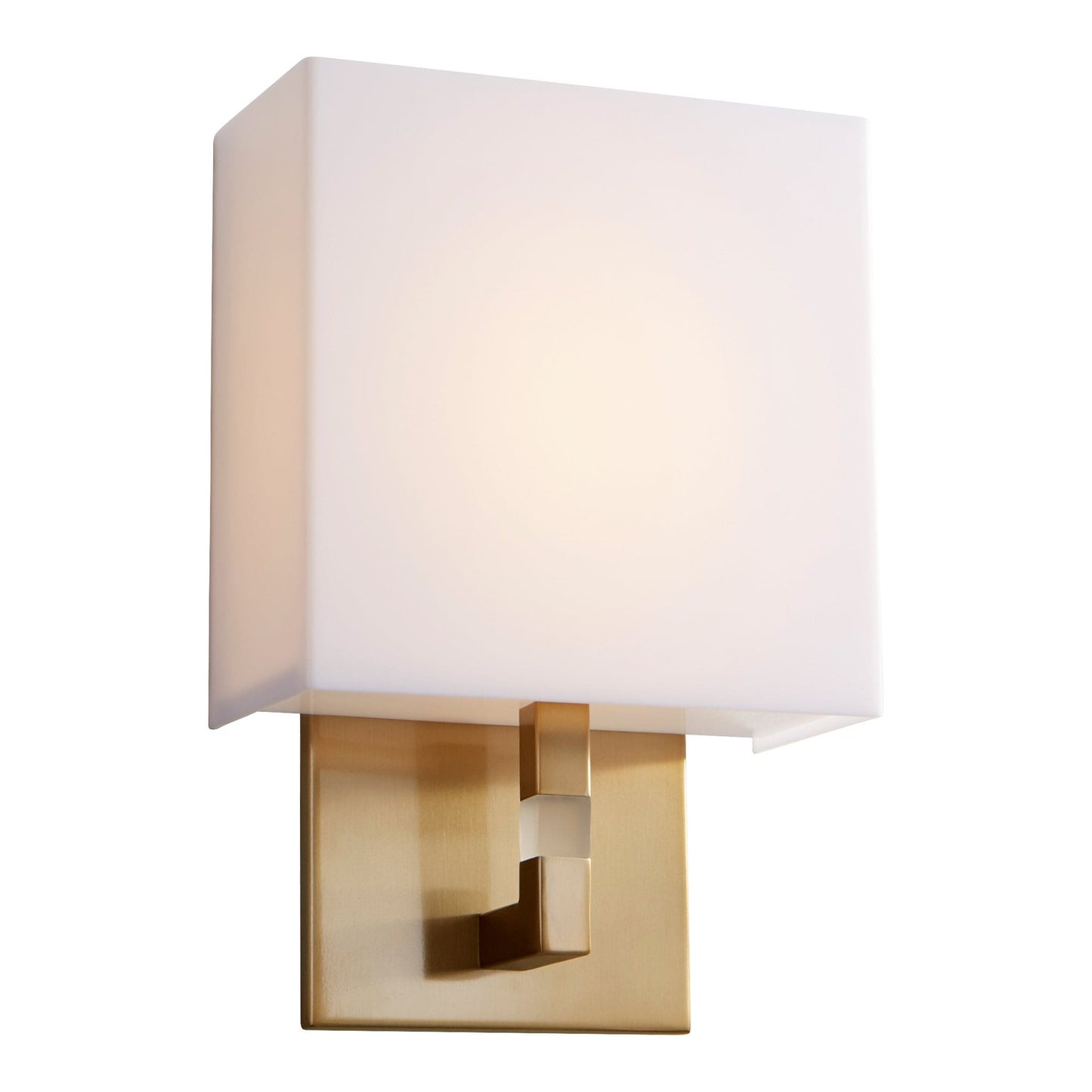 Oxygen Lighting 3-521-35 Sconce, UL Damp Rated, Aged Brass - Matte White Acrylic