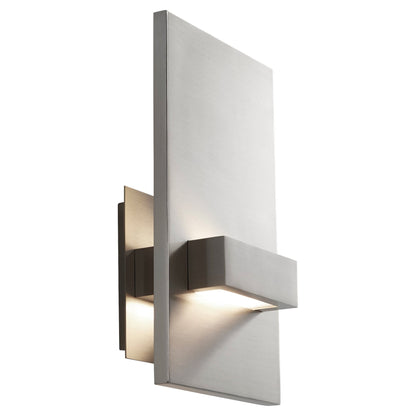 Oxygen Lighting 3-527-35 Sconce, UL Damp Rated, Satin Nickel - Matte White Acrylic Diffuser