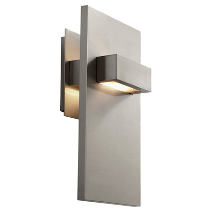 Oxygen Lighting 3-527-35 Sconce, UL Damp Rated, Satin Nickel - Matte White Acrylic Diffuser