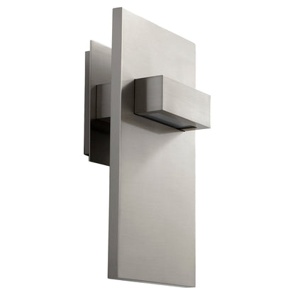 Oxygen Lighting 3-527-35 Sconce, UL Damp Rated, Satin Nickel - Matte White Acrylic Diffuser