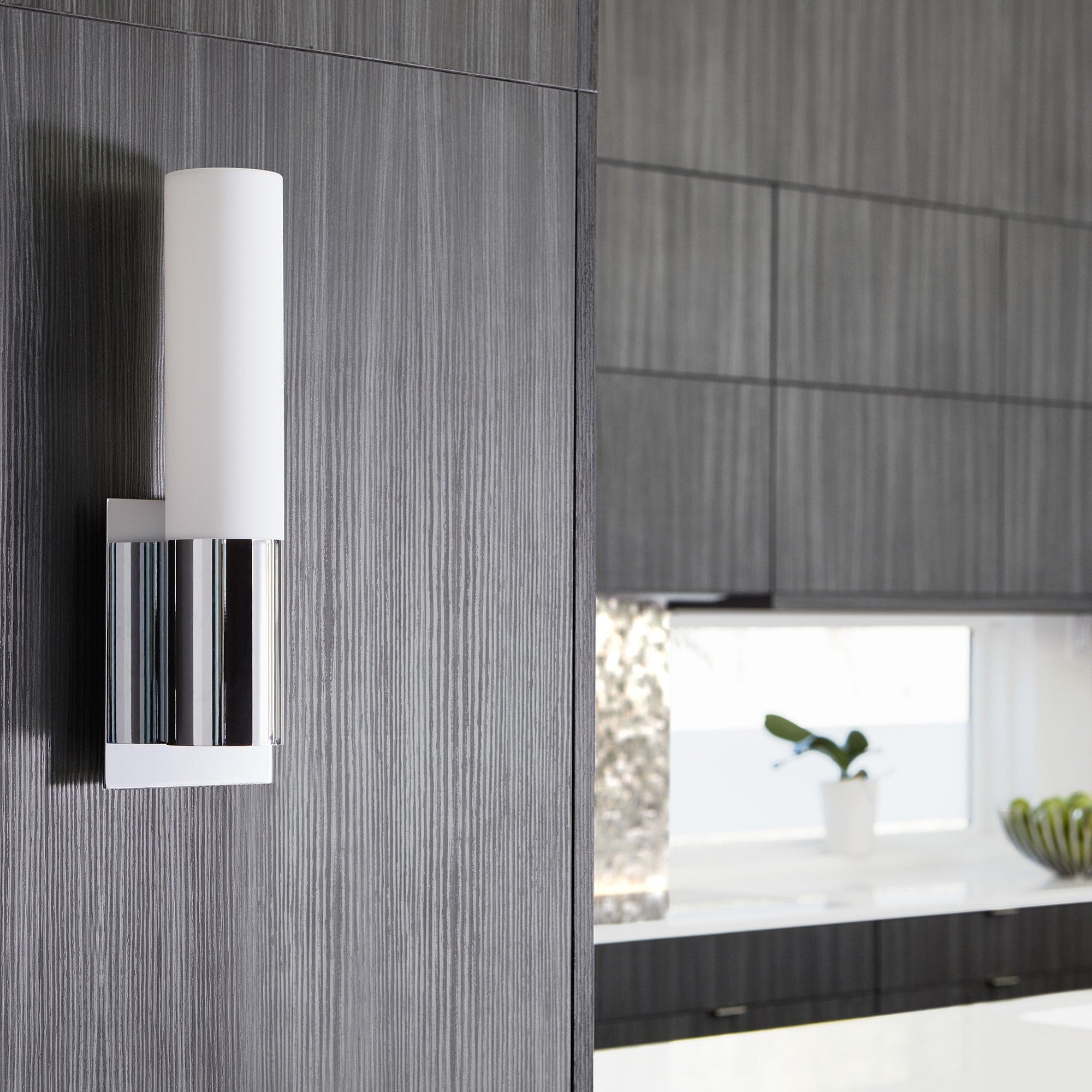 Oxygen Lighting MAGNETA 3-528-4024 Wall Sconce Light, 90CRI 4000K, UL Damp Rated - Satin Nickel, Matte White Acrylic