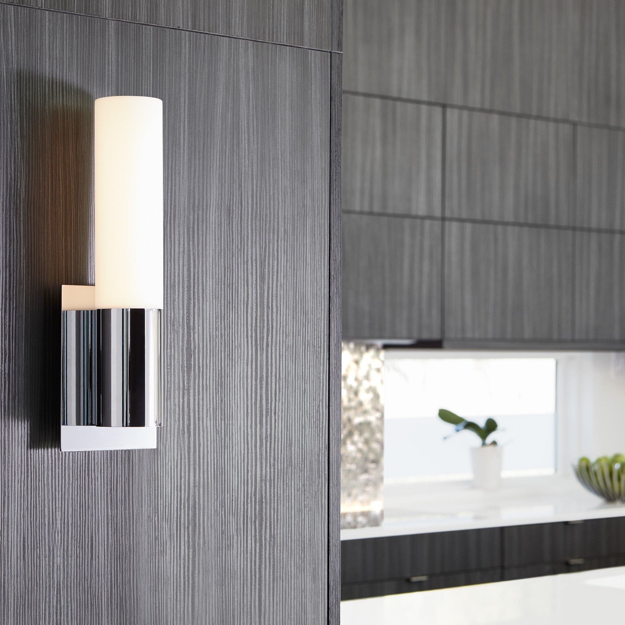 Oxygen Lighting MAGNETA 3-528-4024 Wall Sconce Light, 90CRI 4000K, UL Damp Rated - Satin Nickel, Matte White Acrylic