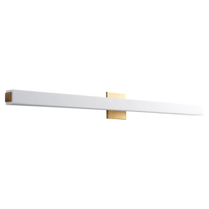 Oxygen Lighting Adelphi 3-536-35 Vanity Light Fixture, UL Damp Rated, Aged Brass - Matte White Acrylic Diffuser