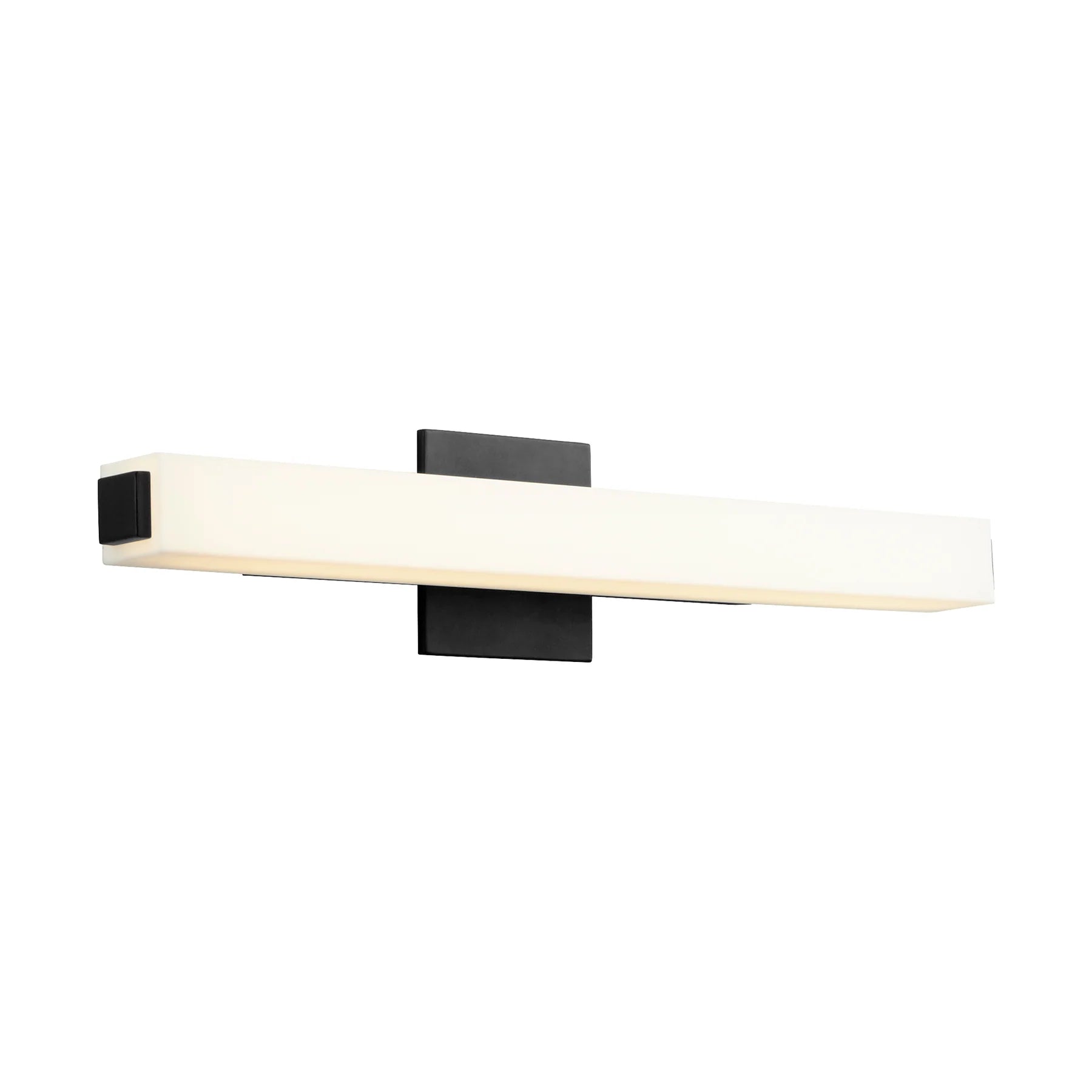 Oxygen Lighting ADELPHI 3-537-4015 Vanity Light Fixture, 4000K, 24 inch, UL Damp Rated - Black, Matte White Acrylic Diffuser