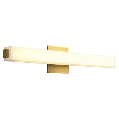 Oxygen Lighting 3-537-40 Vanity Light Fixture, UL Damp Rated, Aged Brass, Matte White Acrylic Diffuser