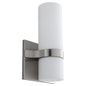 Oxygen OLIO 3-539-24 Large LED Wall Sconce Light Fixture 3000K - Satin Nickel, White Opal Glass