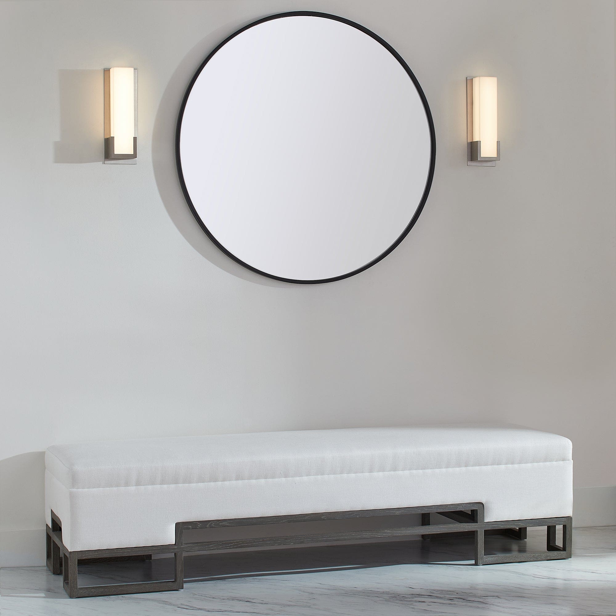 Oxygen Lighting 3-540-40 Sconce, UL Damp Rated, Satin Nickel