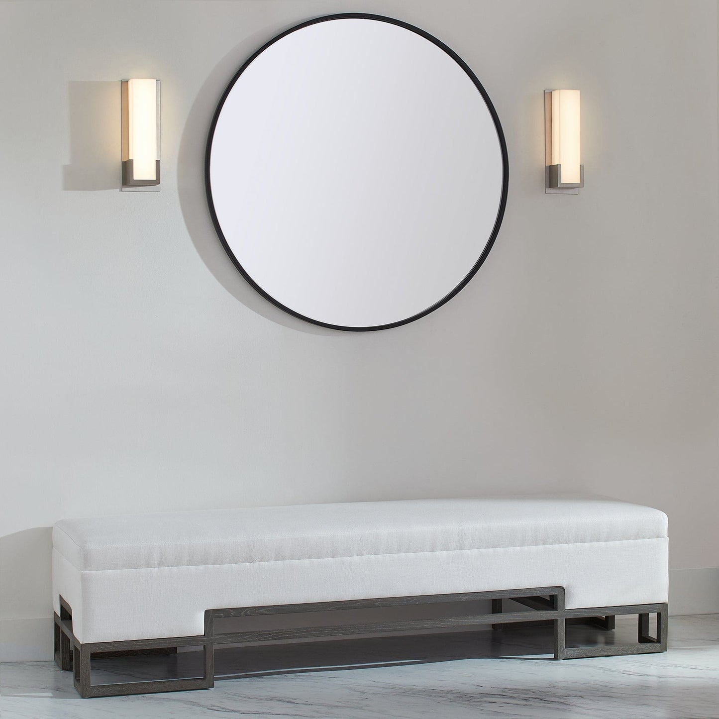 Oxygen Lighting 3-540-27 Sconce, UL Damp Rated, Satin Nickel