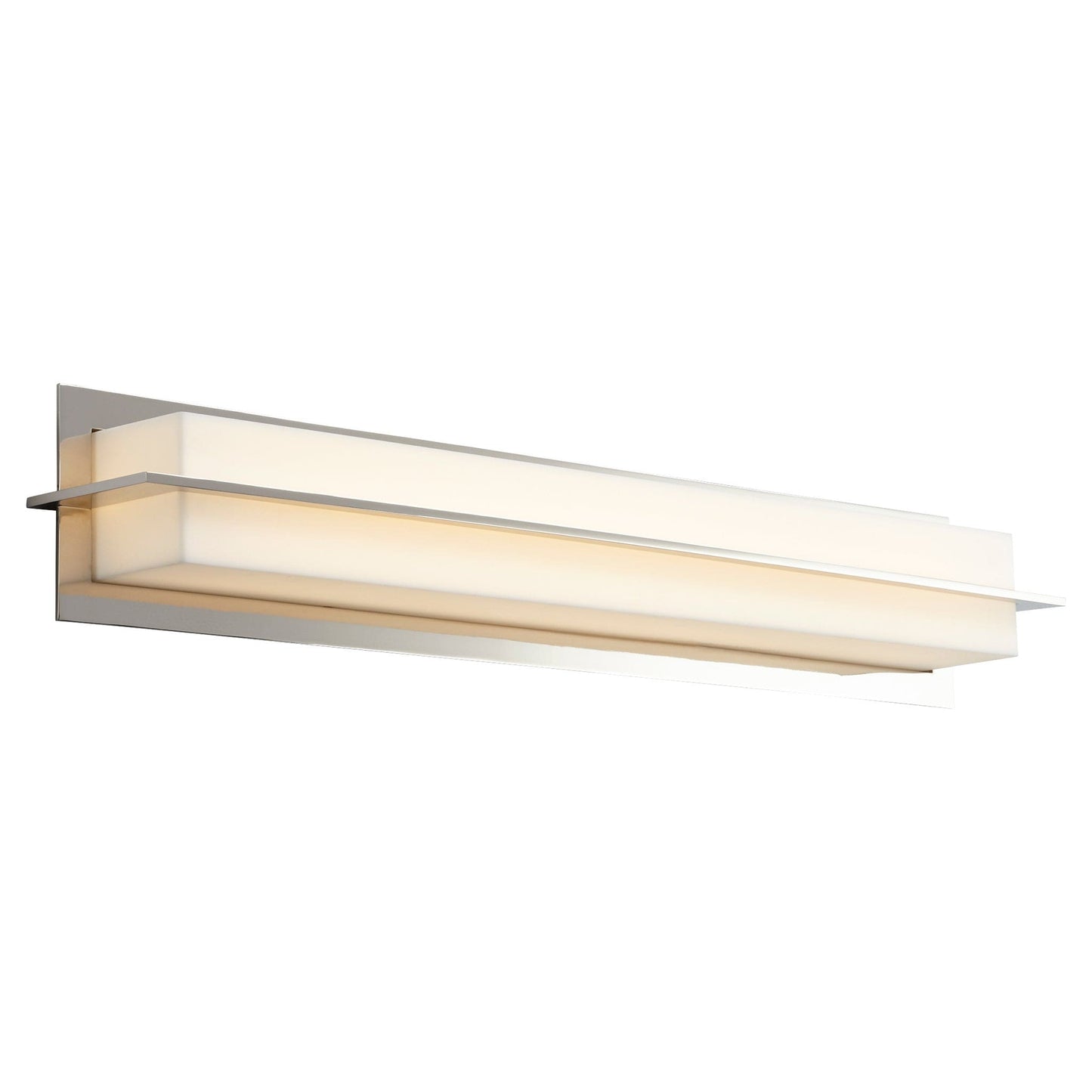 Oxygen Lighting 3-542-35 Vanity Light Fixture, UL Damp Rated, Polished Nickel - Matte White Acrylic Diffuser