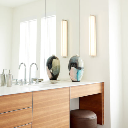 Oxygen Lighting 3-542-35 Vanity Light Fixture, UL Damp Rated, Polished Nickel - Matte White Acrylic Diffuser