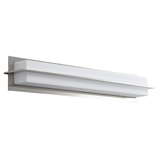 Oxygen Lighting 3-542-27 Vanity Light Fixture, UL Damp Rated, Polished Nickel - Matte White Acrylic Diffuser