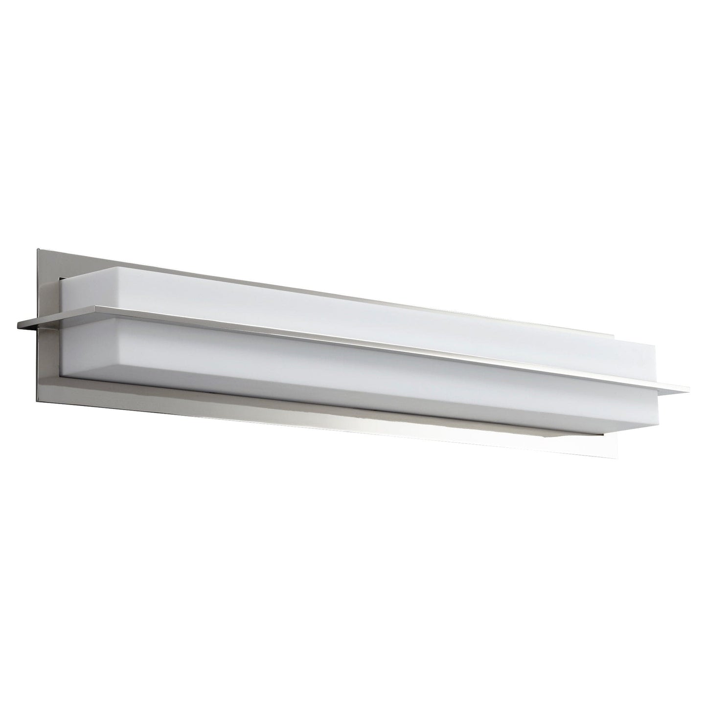 Oxygen Lighting 3-542-35 Vanity Light Fixture, UL Damp Rated, Polished Nickel - Matte White Acrylic Diffuser