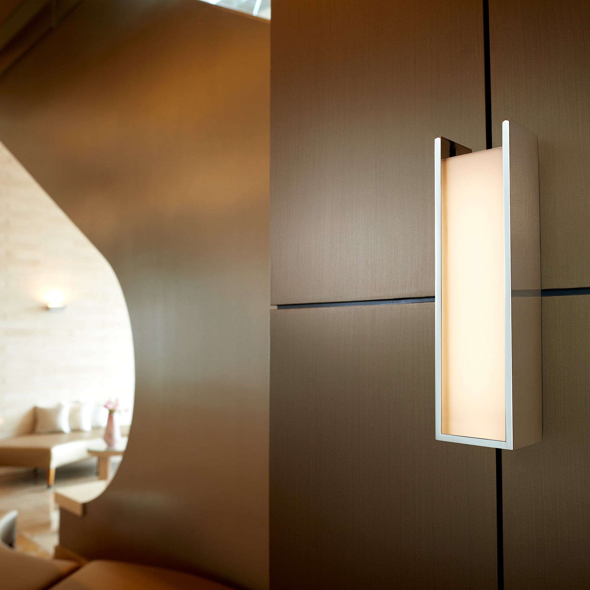 Oxygen Lighting 3-545-27 Sconce, LED, Damp Rated, Polished Nickel - Matte White Acrylic Diffuser