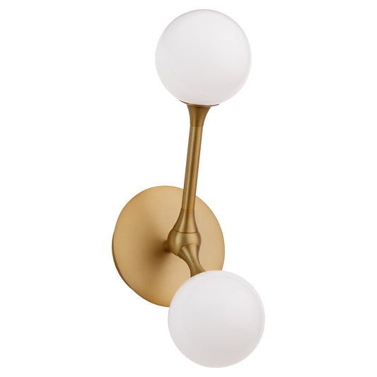 Oxygen Lighting Orbe 3-546-56 Sconce, UL Damp Rated, Brushed Brass