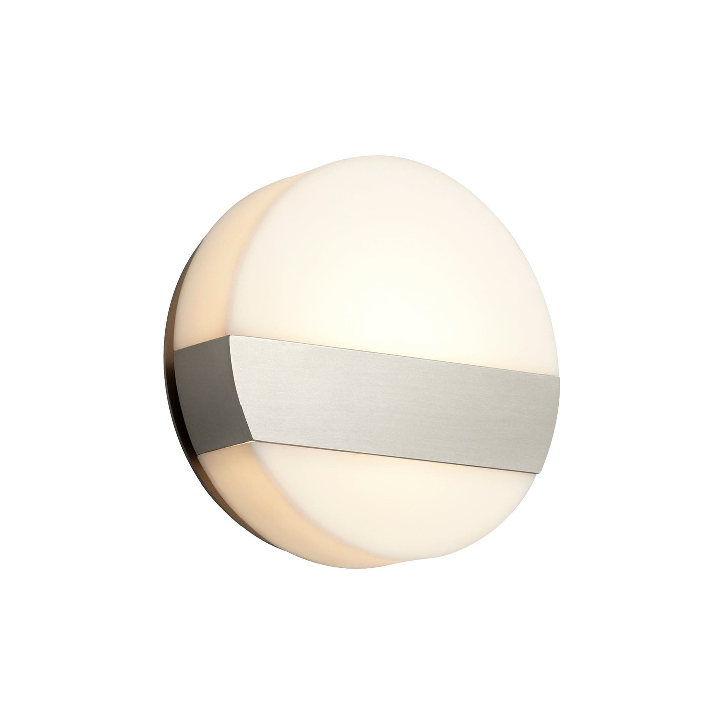 Oxygen Lighting 3-551-27 Sconce, 24, UL Damp Rated, Satin Nickel - Matte White Acrylic Diffuser