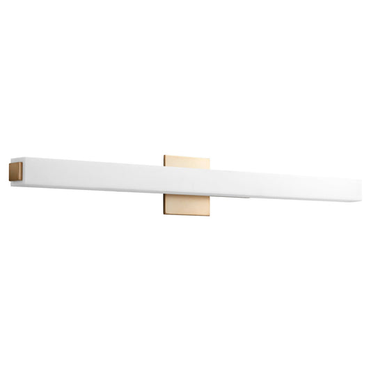 Oxygen Lighting 3-555-27 Vanity Light Fixture, UL Damp Rated, Aged Brass - Matte White Acrylic Diffuser