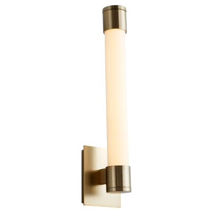 Oxygen Lighting 3-556-40 Sconce, UL Damp Rated, Aged Brass - Matte White Acrylic Diffuser