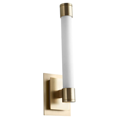 Oxygen Lighting 3-556-40 Sconce, UL Damp Rated, Aged Brass - Matte White Acrylic Diffuser