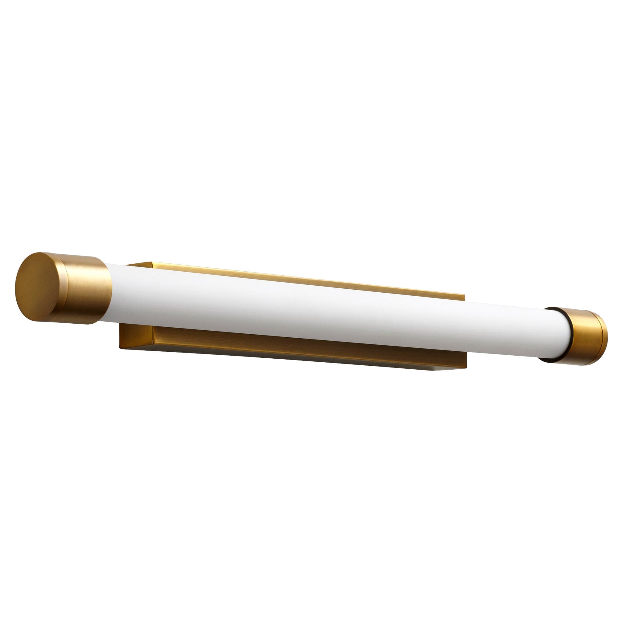 Oxygen Lighting 3-557-27 Vanity Light Fixture, UL Damp Rated, Aged Brass - Matte White Acrylic Diffuser