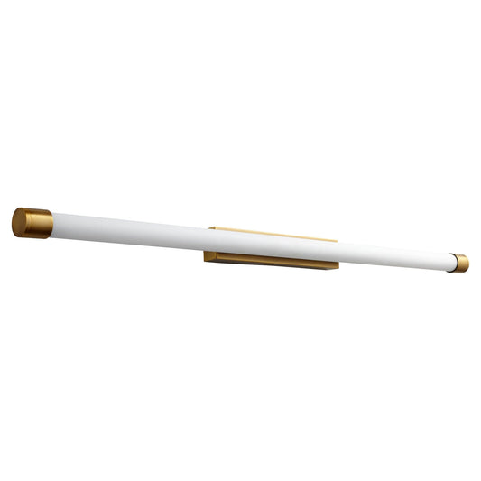 Oxygen Lighting 3-559-40 Vanity Light Fixture, UL Damp Rated, Aged Brass - Matte White Acrylic Diffuser