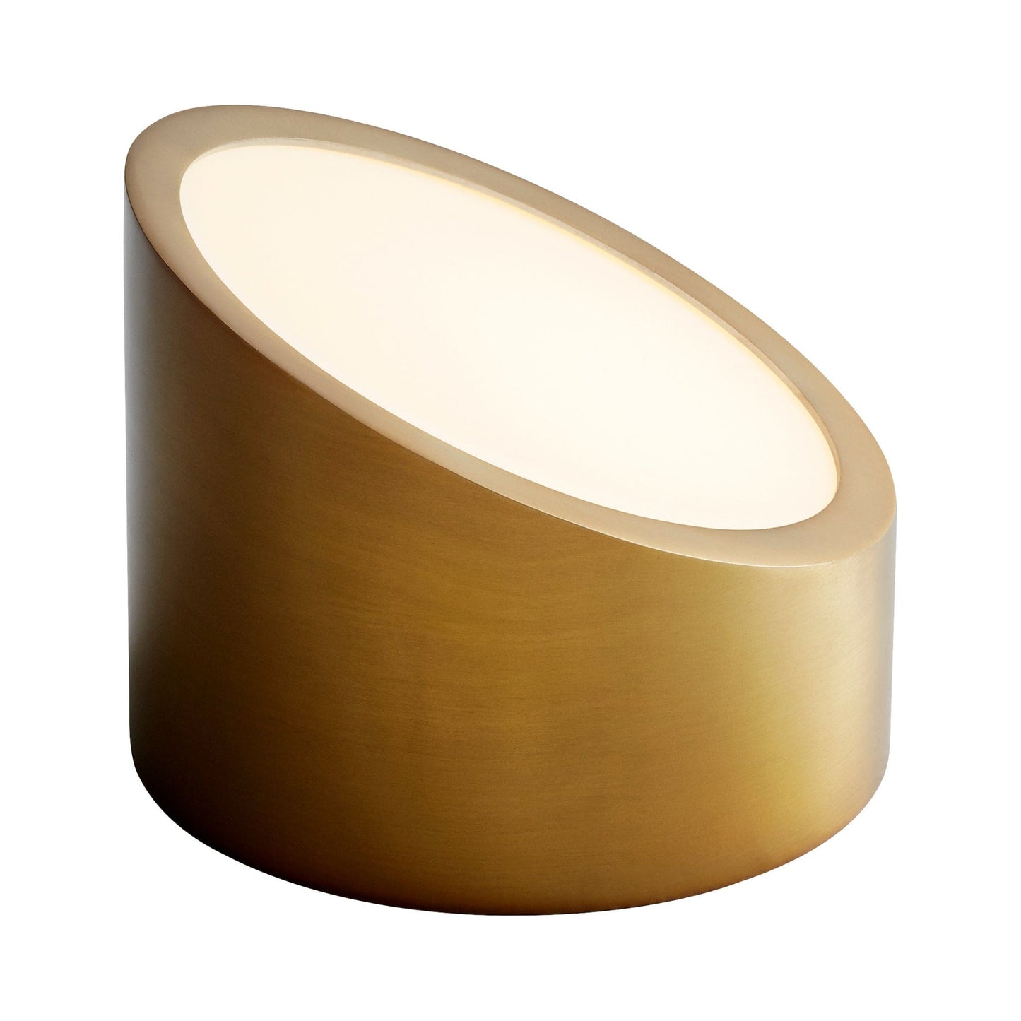 Oxygen Lighting 3-560-27 Modern LED Zeepers 40 Sconce, UL Damp Rated, Aged Brass - Matte White Acrylic Diffuser