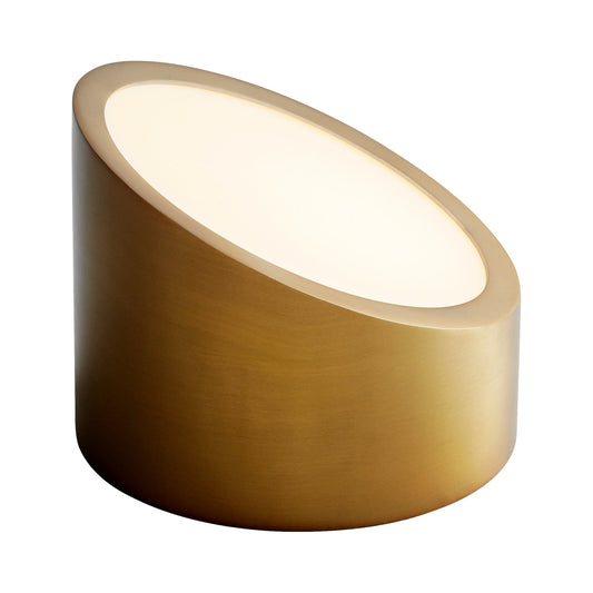 Oxygen Lighting 3-560-40 Sconce, UL Damp Rated, Aged Brass - Matte White Acrylic Diffuser